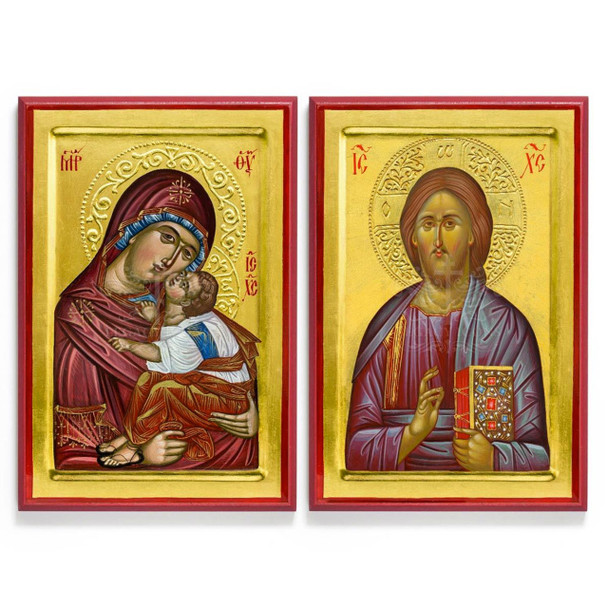 Christ and Theotokos (XXIc) Icon Set - Y005