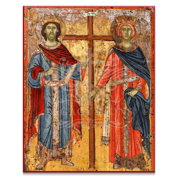 Saints Constantine and Helen (XVIIc) Icon - S196 - Legacy Icons