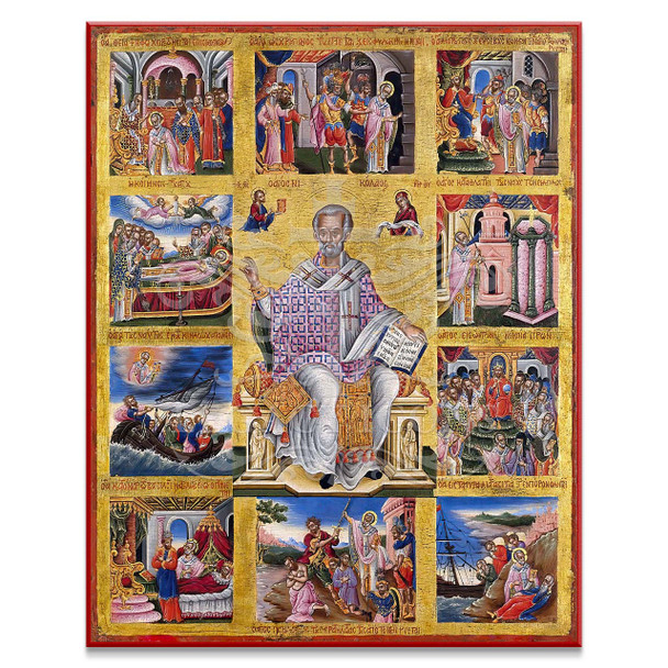 Saint Nicholas with Scenes Icon - S539