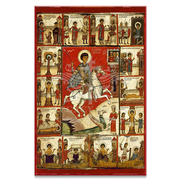 Saint George with Scenes (Novgorod) Cathedral Icon - S542