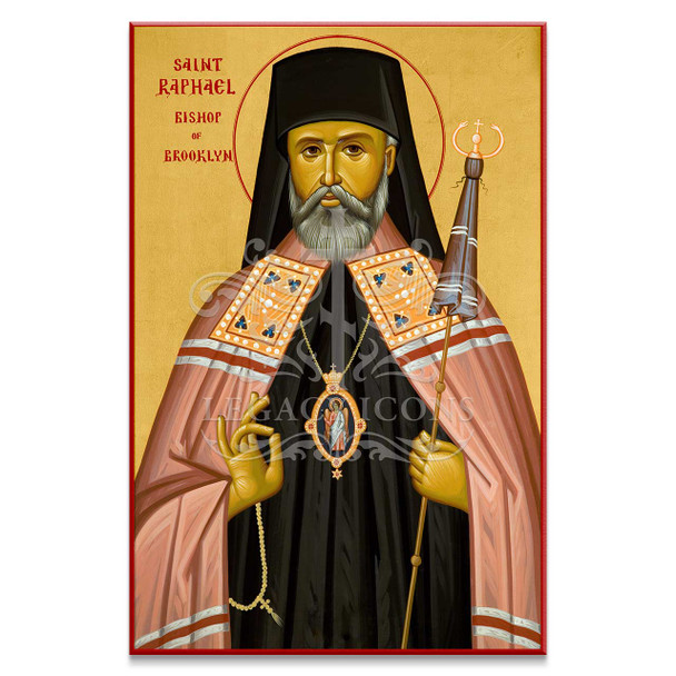 Beautiful Byzantine icon of Saint Raphael of Brooklyn from the St. Nicholas Antiochian Orthodox Cathedral in Brooklyn