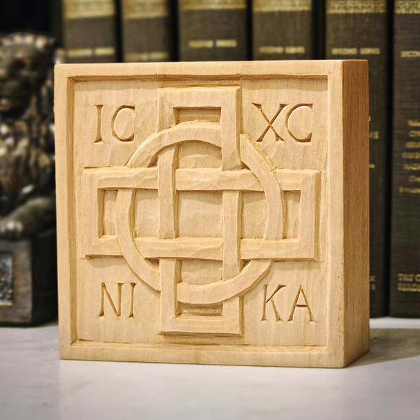 Hand-Carved Celtic Cross Plaque