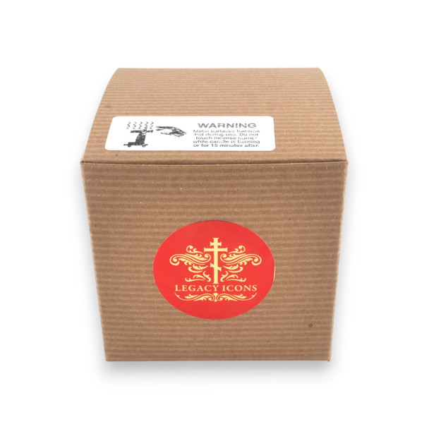 Home-size vigil lamp with carved brass crosses for home prayer corner Inside kraft gift box Home-size vigil lamp with carved brass crosses for home prayer corner Inside kraft gift box