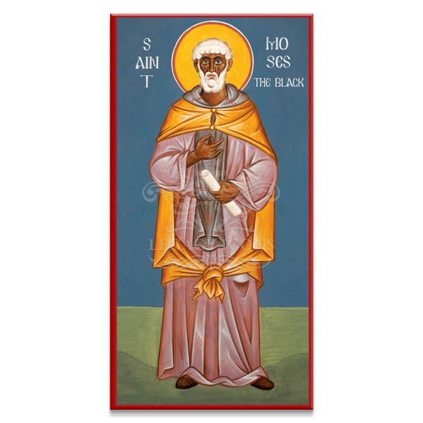 Saint Moses the Black icon as painted by Brian Whirledge. 