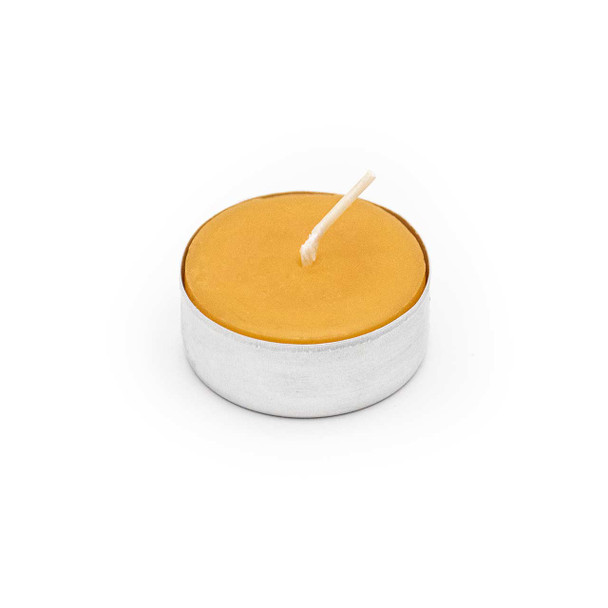 Pure beeswax tealight candle that burns for over 3 hours. 