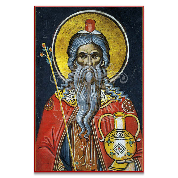 Historic Byzantine icon of the Prophet and High Priest Aaron from Mount Athos, handcrafted by Legacy Icons