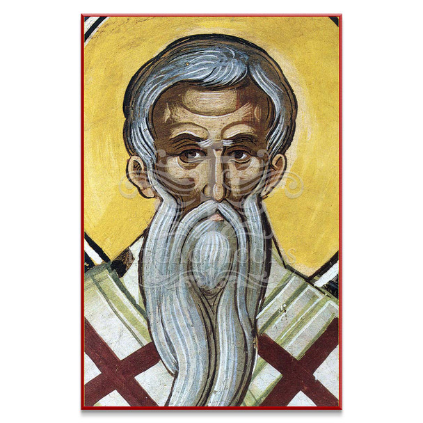 Historic Byzantine icon of St. Ambrose of Milan, handcrafted by Legacy Icons