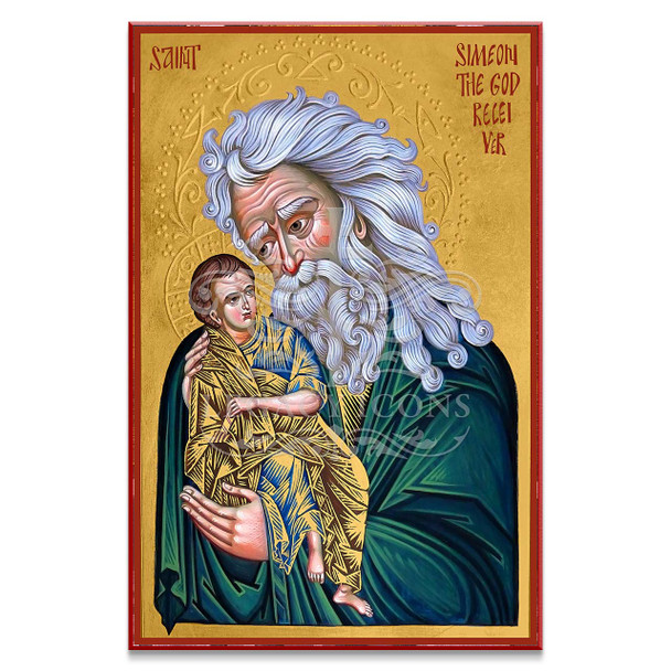 Byzantine icon of Saint Simeon the God-Receiver by the hand of Georgi Chimev