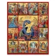 Beautiful contemporary icon of the Twelve Great Feasts with the Resurrection in the center by Georgi Chimev