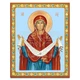 Historic Russian icon of the Protecting Veil of the Theotokos 