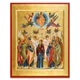Beautiful Byzantine icon of the Ascension of Christ in vivid color and form