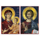 historic icon set of Christ Pantocrator and Theotokos and infant Christ from Mt. Athos, Greece