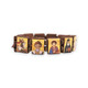 A bracelet made of small wooden tablets depicting saints
