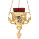 Brass Vigil Lamp Decorated with Hand Painted Cross and eagle ornament Brass Vigil Lamp Decorated with Hand Painted Cross and eagle ornament