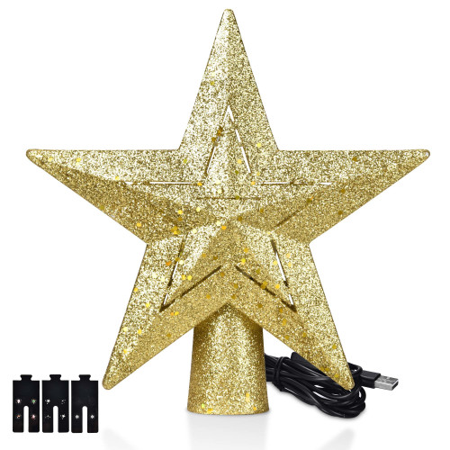 Christmas Tree Topper Golden Star pattern