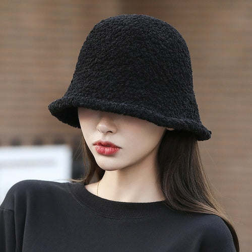 Winter Bucket Hat For Women Thickened Warm Ear Protector Cap French