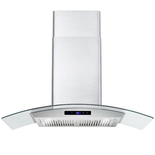 30 inch Wall Mounted Range Hood 700CFM Tempered Glass Touch Panel Control Vented LEDs