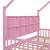 Wooden Full Size House Bed with Trundle,Kids Bed with Shelf