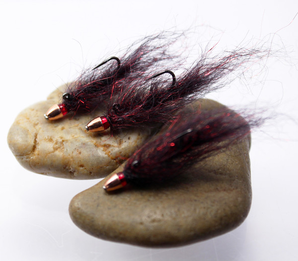 Balanced Ruby Eyed Leech  (Package of 3 flies) Balanced Ruby Eyed Leech  (Package of 3 flies)