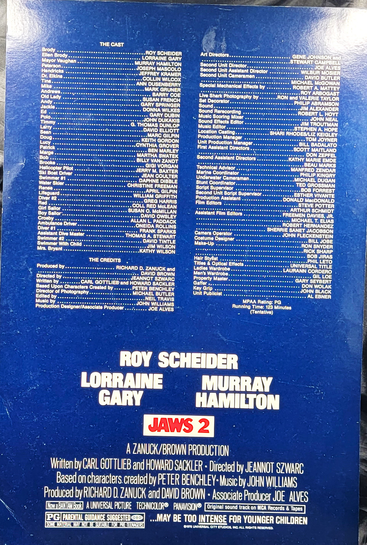 Jaws 2 mini handbill poster on heavy glossy paper with film credits on ...