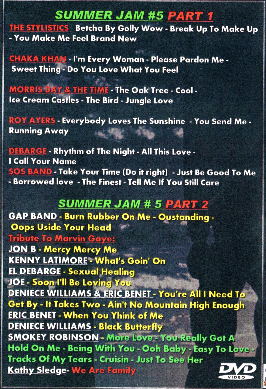 Sinbad's Summer Jam Soul Festival Vol 5 in St. Thomas 1999 on 2 DVDS
