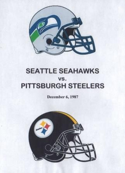 SEATTLE SEAHAWKS AT PITTSBURGH STEELERS Dec 1987 on DVD