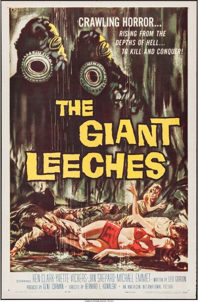 The Giant Leeches (American International, 1959). One Sheet 27" X 41" Very Fine 
