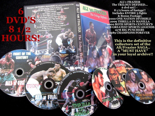 Muhammad Ali vs. Joe Frazier "The Trilogy Defined" on a 6 DVD set
