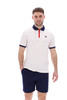 Fila Mens Polo Shirt BB1 Striped 80's Polo in Gardenia White / Red / Navy