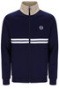 Sergio Tacchini Mens Track Jacket Dallas 80's Vintage Track Top in Maritime Dark Blue