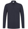 Sunspel Mens Polo Shirt Riviera Long Sleeved Polo in Navy Blue