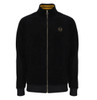 Sergio Tacchini Mens Track Top Court Tip Velour Track Jacket in Black