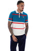Fila Polo Shirt Mens 80's Tennis Clarkson Yarn Dye Stripe Polo in Gardenia/FILA Red