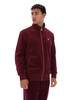 Fila Track Jacket Mens Velour Nero Track Top in Burgundy