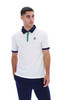Fila Polo Shirt Mens FILA BB1 Classic Vintage Striped Polo in White / Green / FILA Navy