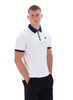 Fila Polo Shirt Mens FILA BB1 Classic Vintage Striped Polo in White / Green / FILA Navy