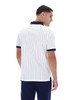Fila Polo Shirt Mens FILA BB1 Classic Vintage Striped Polo in White / Green / FILA Navy
