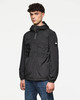 Weekend Offender Jacket Over Head Mayfield Check Trim Winbreaker in Black
