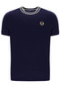 Sergio Tacchini T-Shirt Mens Rainer Tee in Maritime Blue / Gardenia