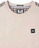Weekend Offender Mens T-Shirt Check Trim Medea Tee in Cement