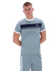 Sergio Tacchini Mens T-Shirt Master Crew Neck Tee in Lead / Maritime Blue