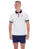 FILA Mens Polo Shirt BB1 80's Striped Polo in White / Fila Navy / Red