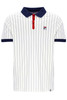 FILA Mens Polo Shirt BB1 80's Striped Polo in White / Fila Navy / Red