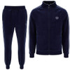 Sergio Tacchini Mens Tracksuit Tasso Velour Track Top and Bottoms in Maritime Blue