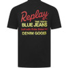 Replay Mens T-Shirt Logo Print Tee in Black