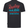 Replay Mens T-Shirt Logo Print Tee in Dark Navy Blue