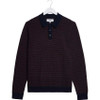 Wax London Mens Polo Shirt Oban Mini Geo Multi Knit Polo in Brown / Navy