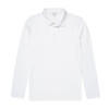 Sunspel Jersey Loop Long Sleeve Polo Shirt in White