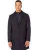 Ted Baker Long Sleeved Saffend Semi Plain Wool Overcoat in Navy