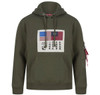 Alpha Industries USN Blood Chit Hoodie in Dark Olive